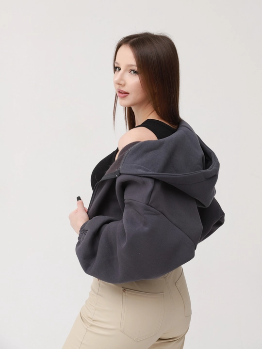 Ayollar uchun hudi, oversize ZIP xudi, ichi junli xudi