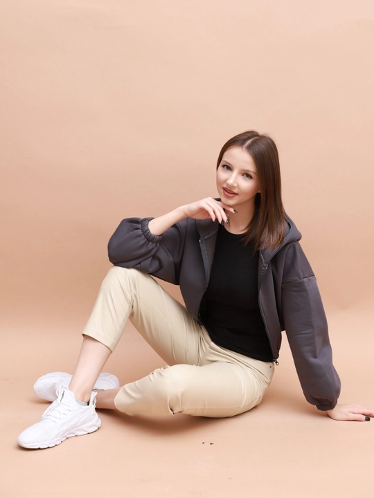 Ayollar uchun hudi, oversize ZIP xudi, ichi junli xudi