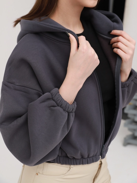 Ayollar uchun hudi, oversize ZIP xudi, ichi junli xudi