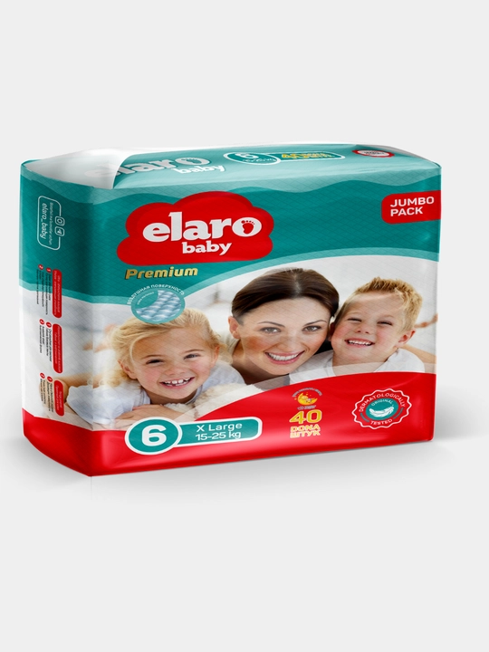 Детские подгузники Elaro 6 X Large, 15-25 кг, 40 шт