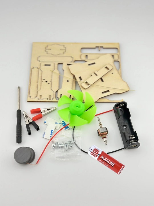 Детский конструктор DIY Электродвигатель + отвертка и отсек для батарейки игрушка arduino