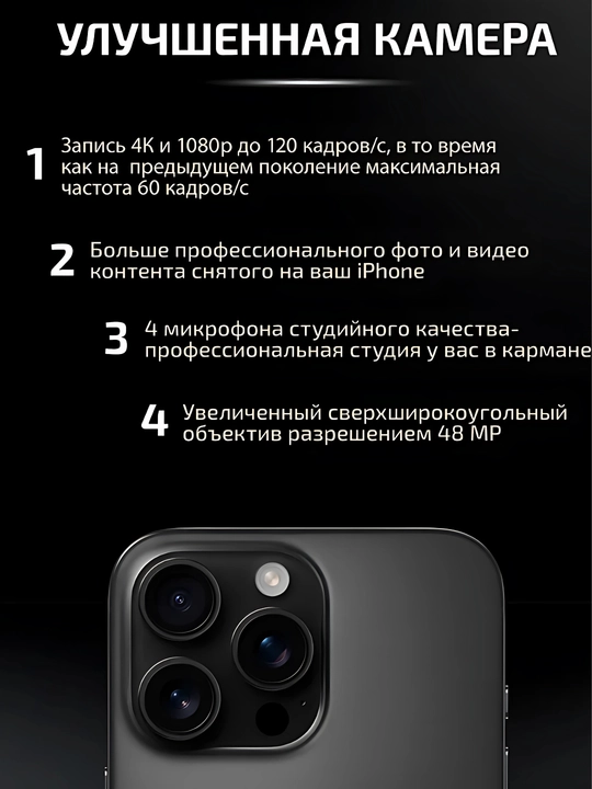 Смартфон iPhone 16 Pro, 128, 256, 512 ГБ, 1 ТБ, 1 SIM, Dual SIM, чехол в подарок