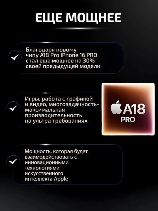 Смартфон iPhone 16 Pro, 128, 256, 512 ГБ, 1 ТБ, 1 SIM, Dual SIM, чехол в подарок