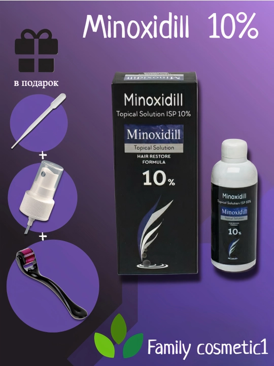 Soch va soqol o'stirish uchun minoksidil Minoxidil 10%, 60 ml - 