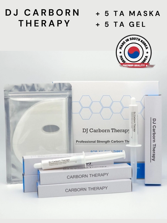 Karboksiterapiya DJ Carborn Therapy yuz uchun parvarish toplami 5 dona niqob + 5 dona gel - 