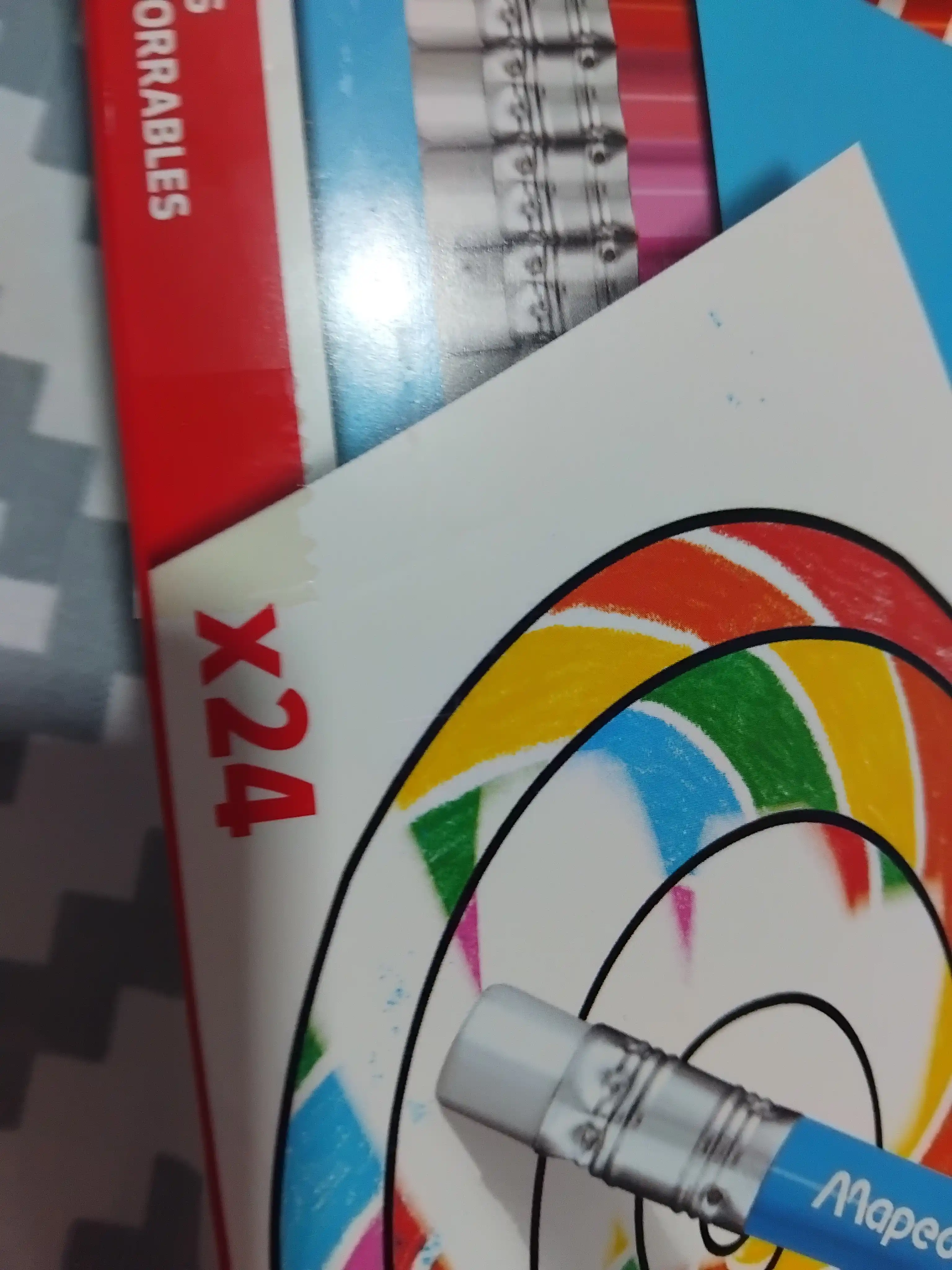 Rangli qalamlar Maped Color'peps, Oops 24 rang,  o'chirgich bilan 832824 q0000010709