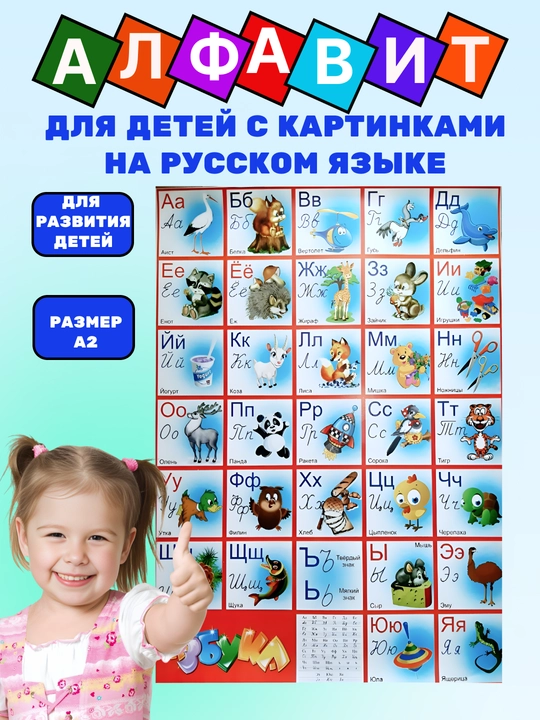 Алфавит для детей, обучающая буквам