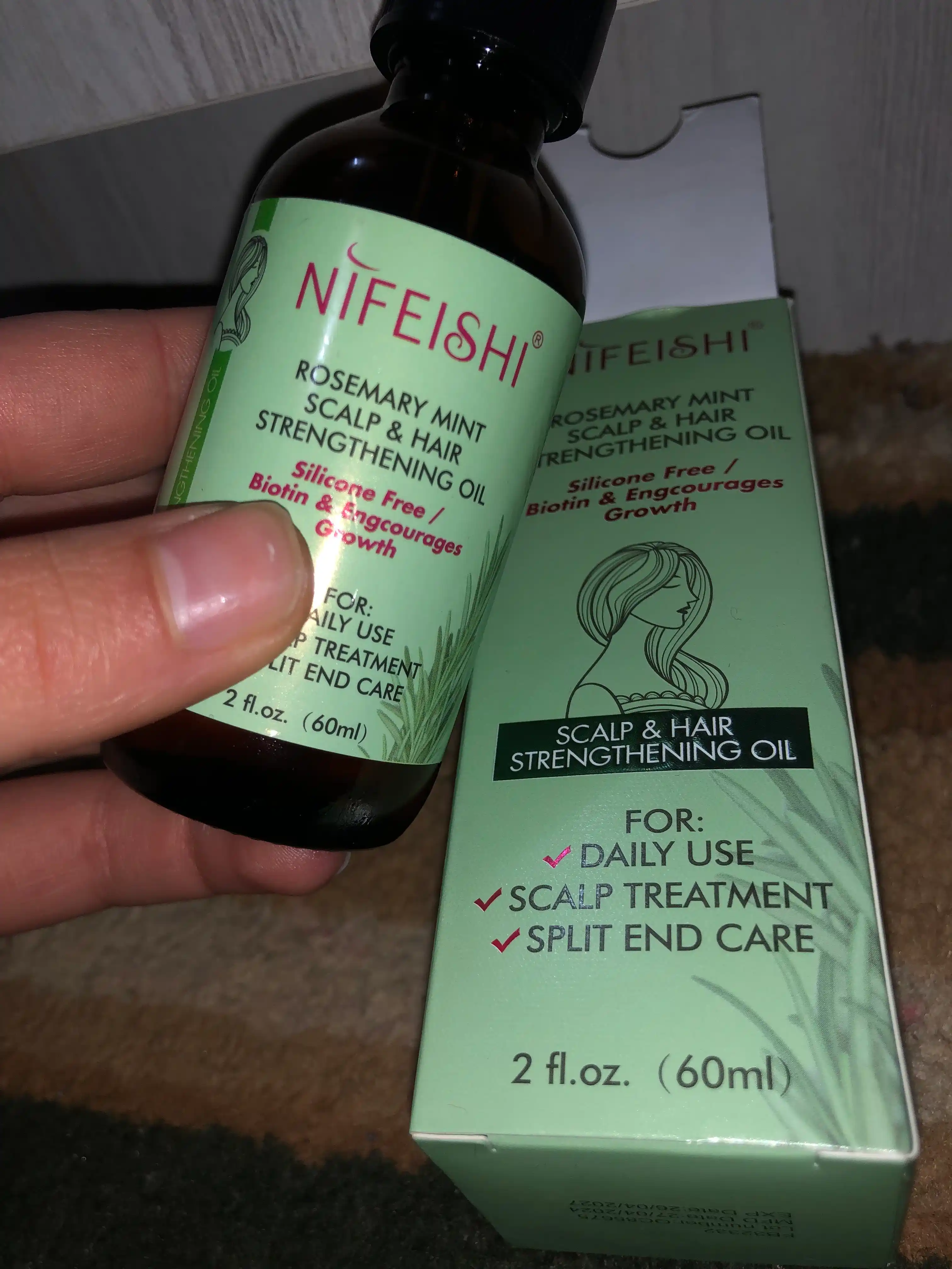 NIFEISHI, Soch uchun rozmarin yog'i Organik, soch o'sishi uchun, 30,60,120ml, 3 turdagi