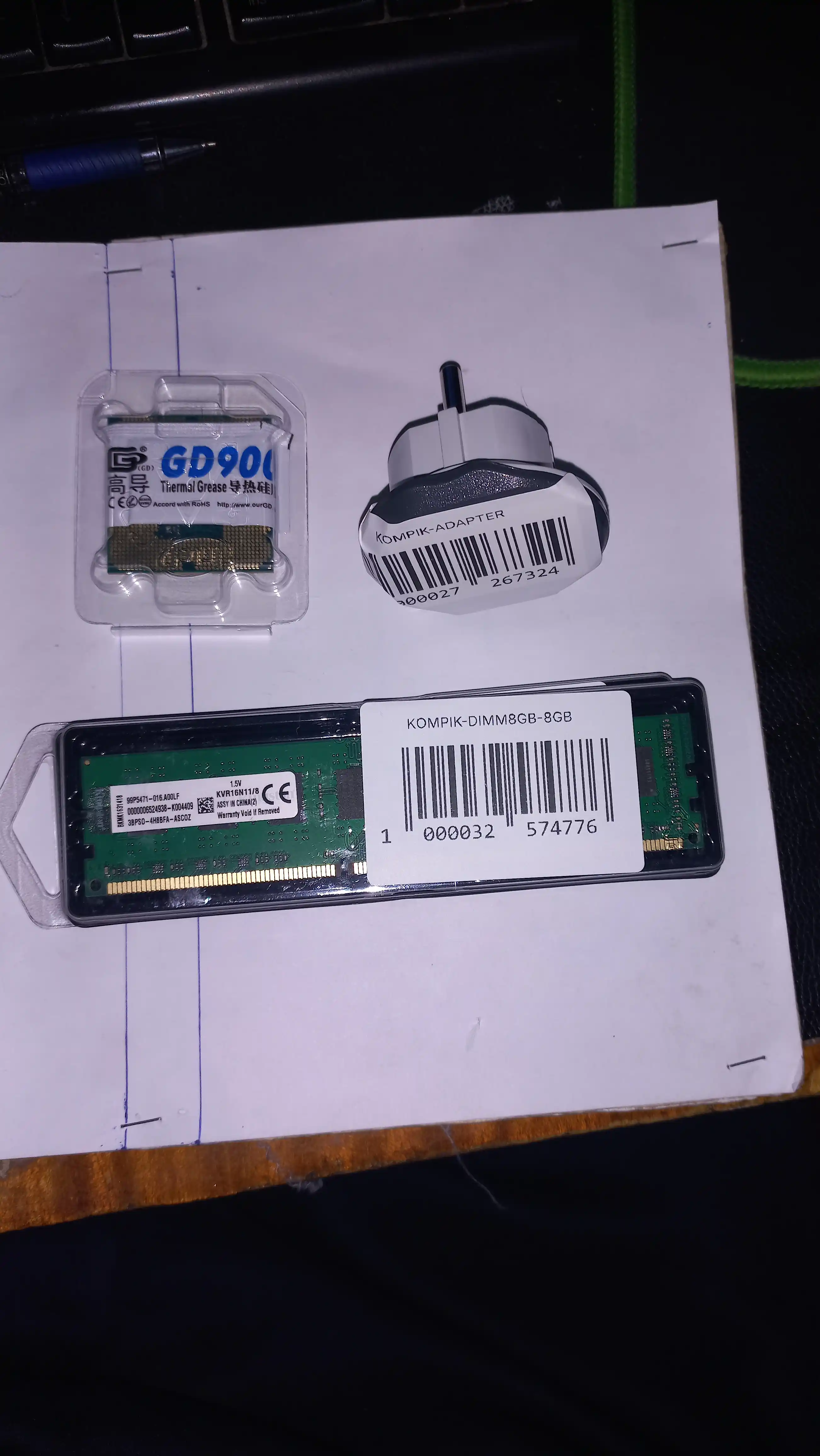 Operativ xotira Kingston 8GB DDR3, 1600 MHz, PC3-12800, kompyuter uchun