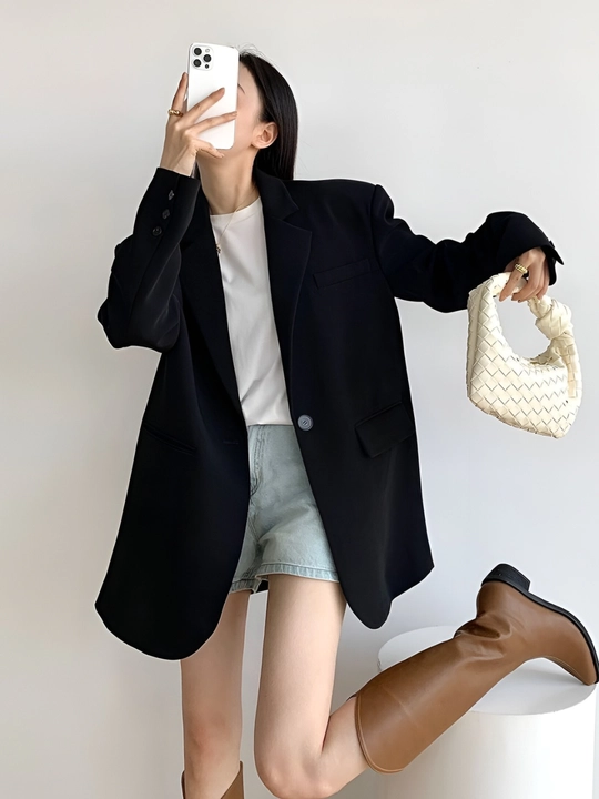 Ayollar kostyumi oversize, uzun pidjak, jaket, katta o‘lchamlar