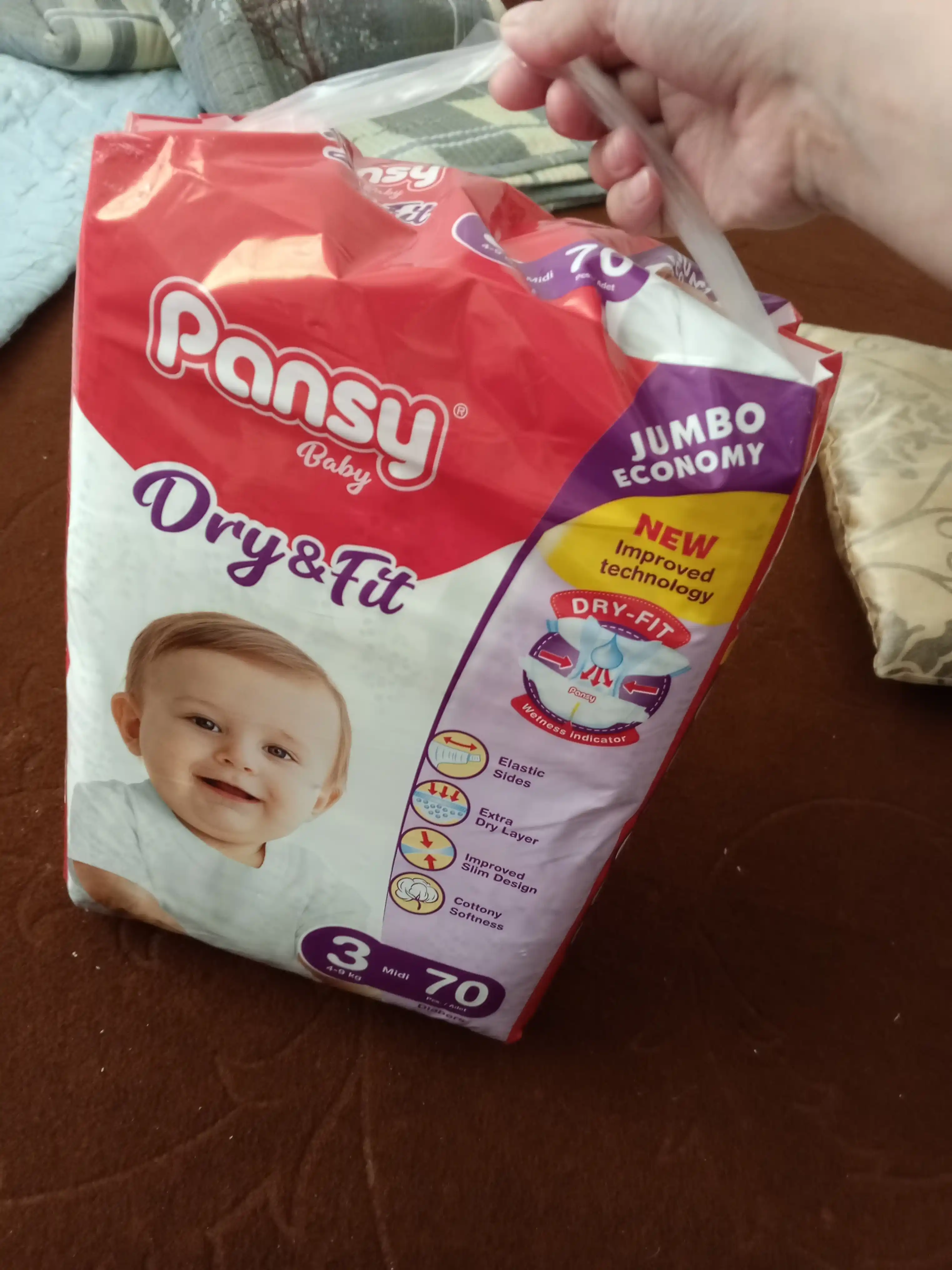 Tagliklar Pansy Jumbo Midi 3, 4-9 kg, 70 dona