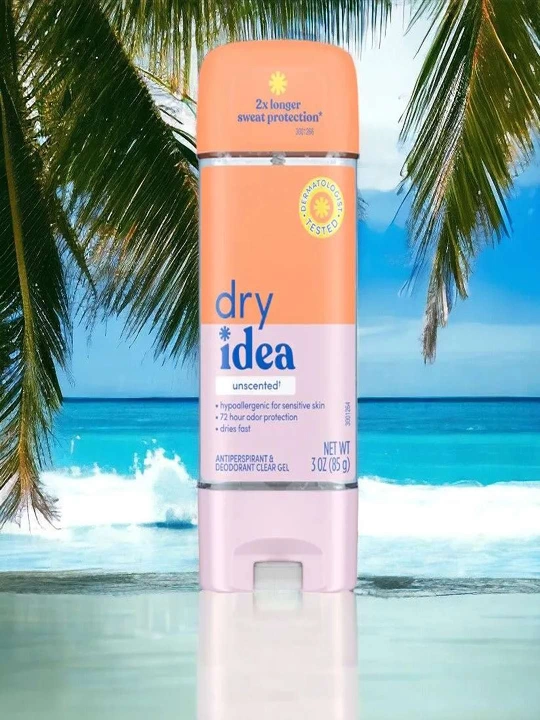 Gel antiperspirant dezodorant Dry Idea, gipoallergen, yunisexs, hidsiz, terlashga qarshi