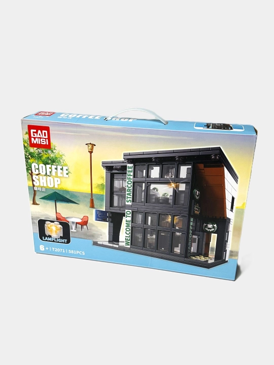 Diorama konstruktor lego, arhitektura, shahar qahvahonasi