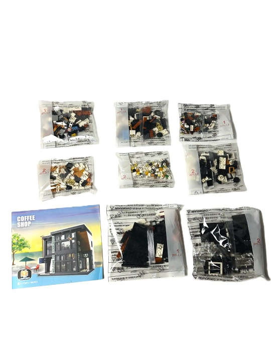 Diorama konstruktor lego, arhitektura, shahar qahvahonasi