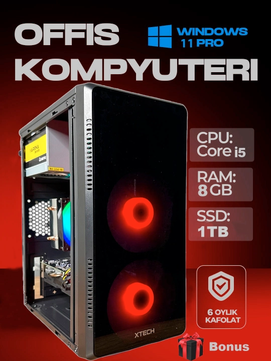 Готовый компьютер, системный блок Core i5, 8Gb ОЗУ, SSD  512GB-1TB RGB кулер кейс + бонус - 