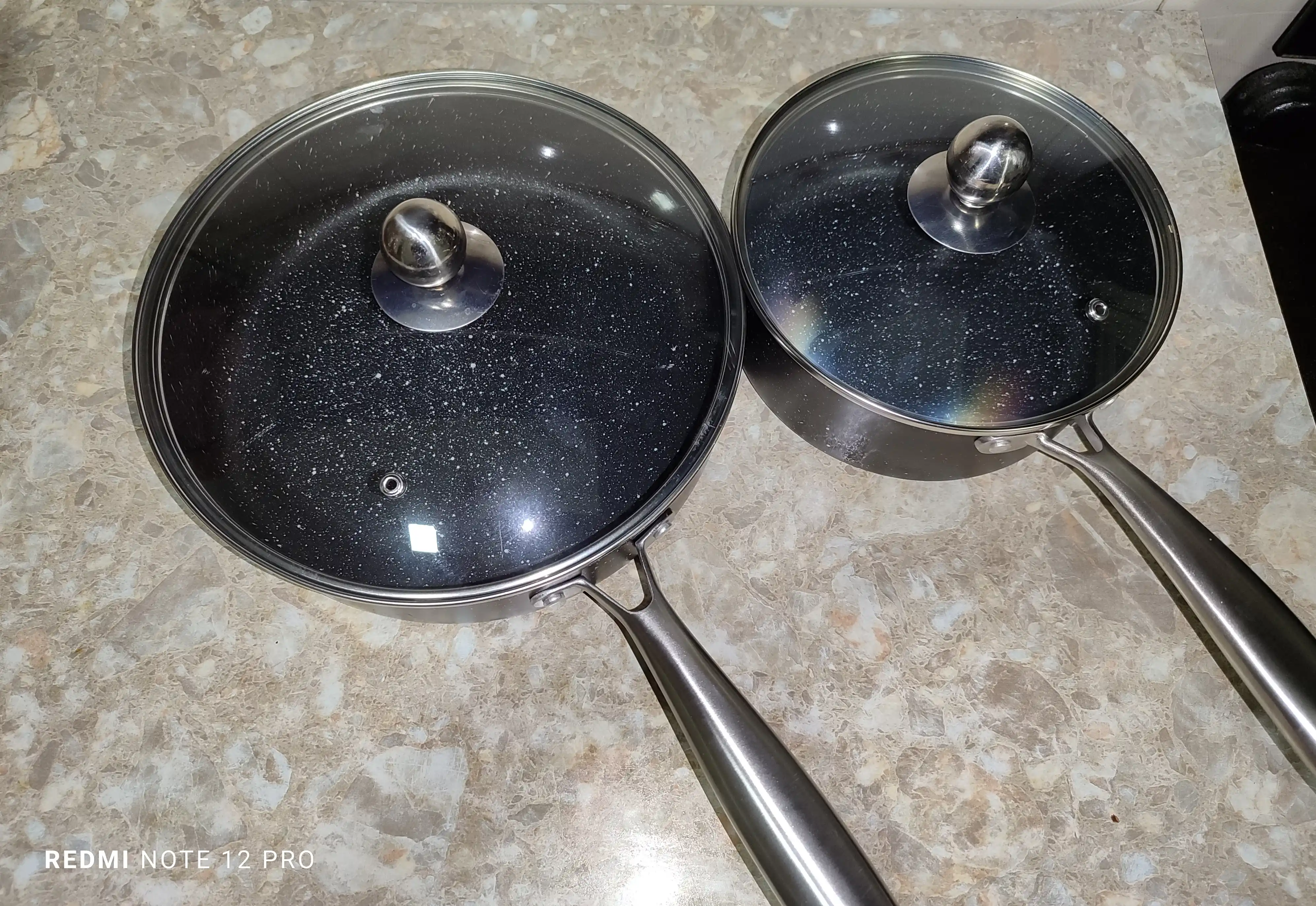 Granitli chuqur tova, CULICHEF dan kuyishga qarshi qoplamali va shisha qopqoqli