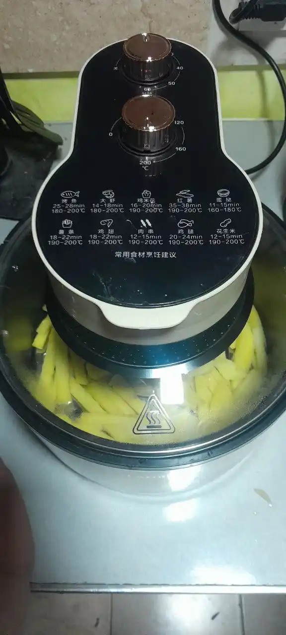 Elektr frityurnitsa Air Fryers, ko'rinadigan, yog'siz, 5 litr