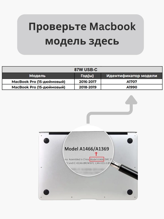 Зарядное устройство Type-C для MacBook Pro/Air, 2 метра кабель, 30W/61W/87W/96W
