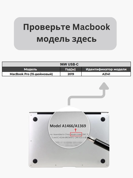 Зарядное устройство Type-C для MacBook Pro/Air, 2 метра кабель, 30W/61W/87W/96W