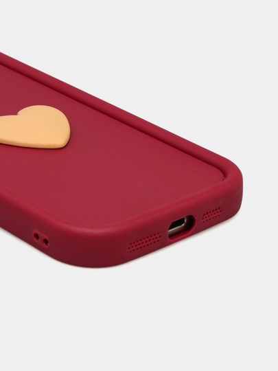 Chehol iPhone 11, 12, 13, 14, 15, 16 pro, pro max uchun hajmli yurak bilan