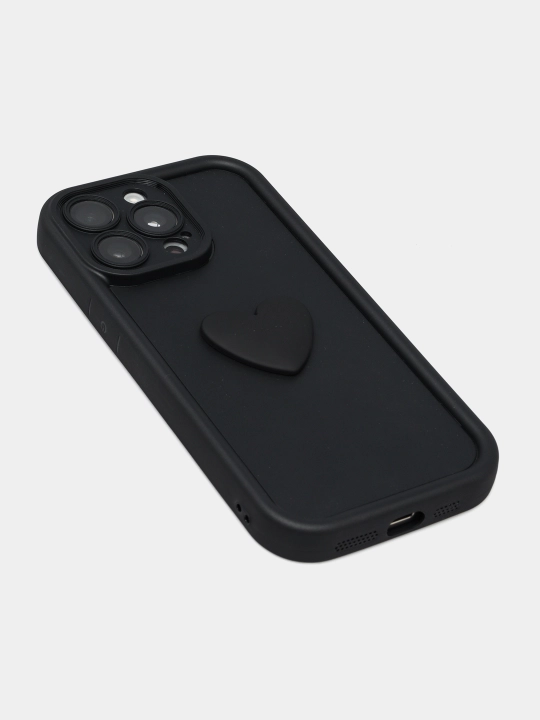 Chehol iPhone 11, 12, 13, 14, 15, 16 pro, pro max uchun hajmli yurak bilan