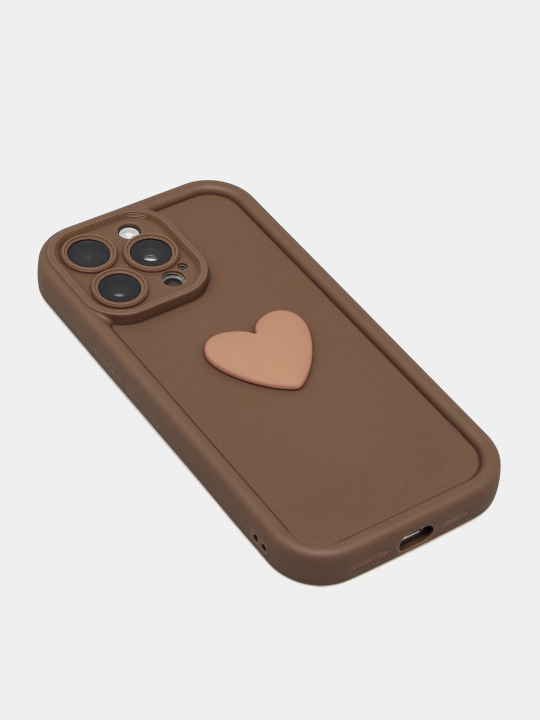 Chehol iPhone 11, 12, 13, 14, 15, 16 pro, pro max uchun hajmli yurak bilan