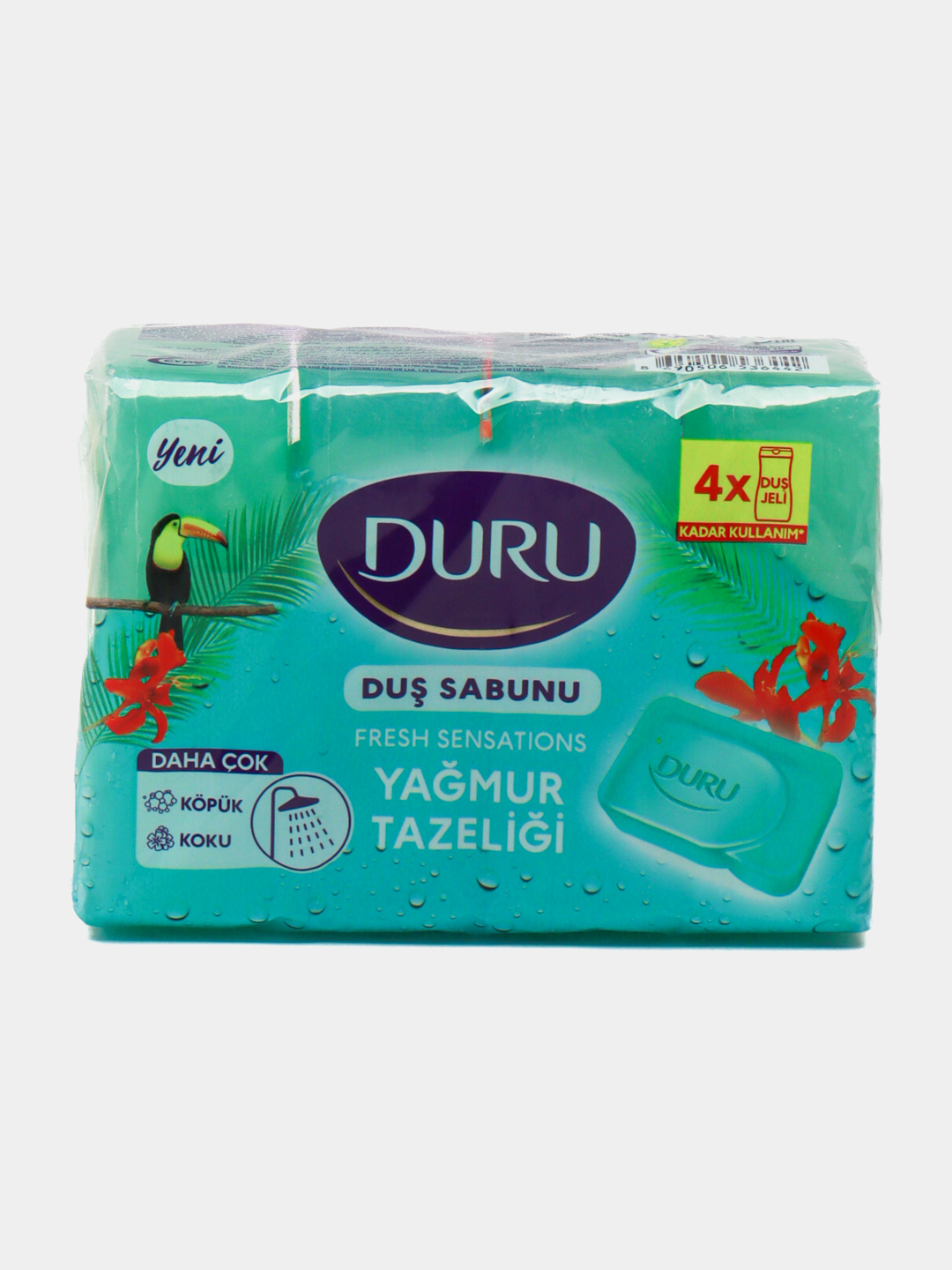 Yuvinish sovuni "Duru", yangi tuyg'u, yag'mur ormani, qadoqda 4 dona