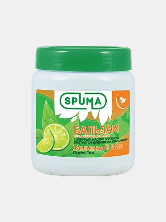 Spuma, 500 ml, yashil choy bilan, yuvilgan balzam - 