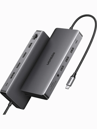 Ugreen 13 dok stansiyasi 1 100, 60 Gs, 3xHDMI, 1DP, 10 Gbit/s, RJ45, 23.2, 23.0 4