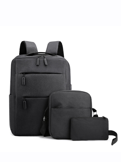 Рюкзак для ноутбука с USB, сумка через плечо, кошелек на молнии, набор
