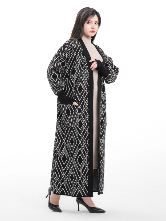 Оверсайз кардиган с рукавами DIDOV TRIKO, с V-образным сечением, для девушек и женщин - 