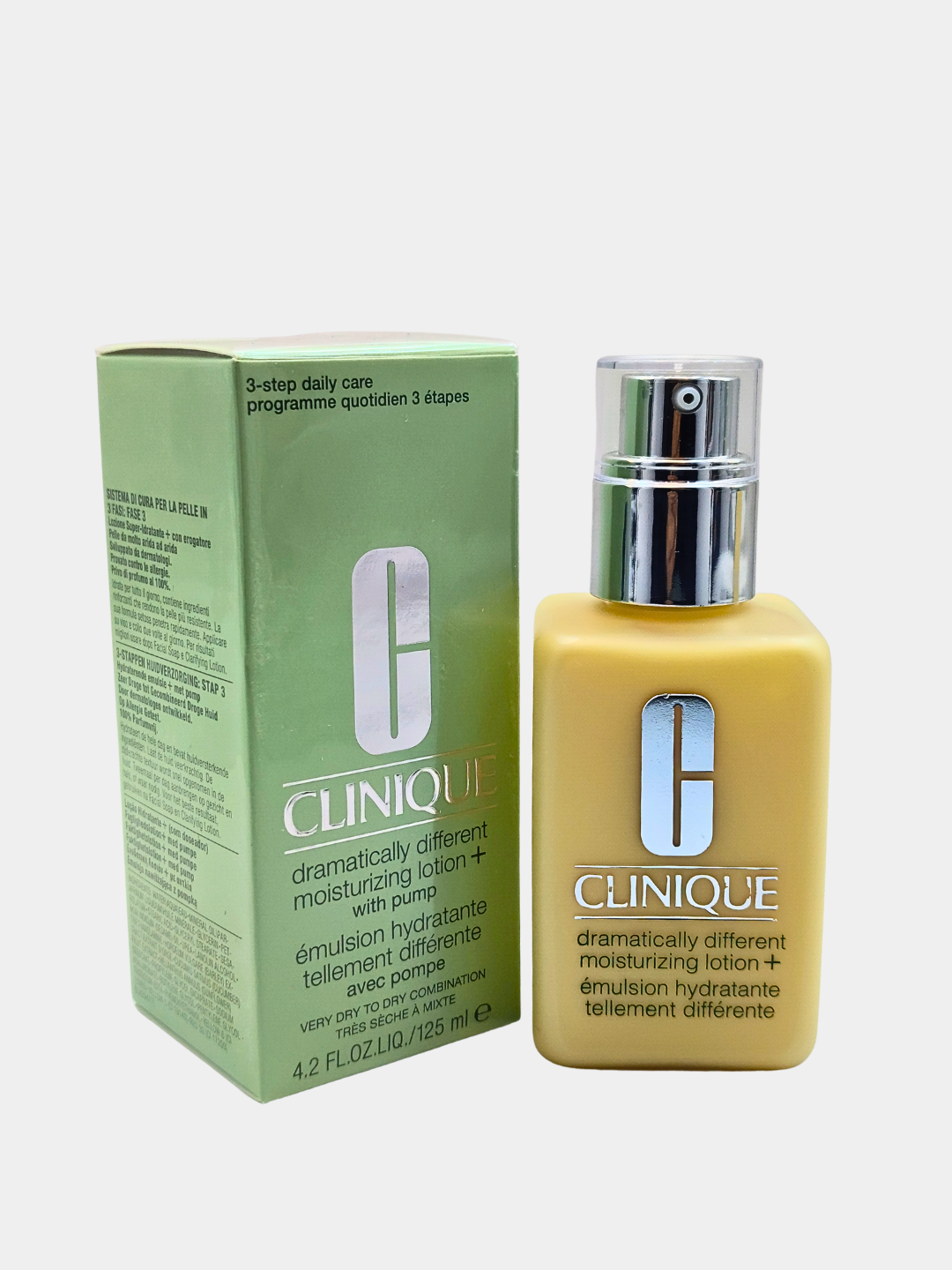CLINIQUE Moisturizing Lotion+ namlantiruvchi losyoni teringizni namlab, uni mayin va silliq qiladi, 125 ml