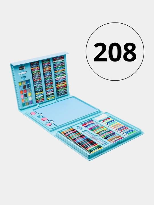 Rasm chizish to'plami: markerlar, flomasterlar, bo'yoqlar bilan, 208 ta, 145 ta, 68 ta - 