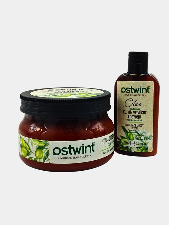 Набор для ухода за лицом и телом Ostwint, крем + лосьон, с экстрактами оливы, аргана и авокадо