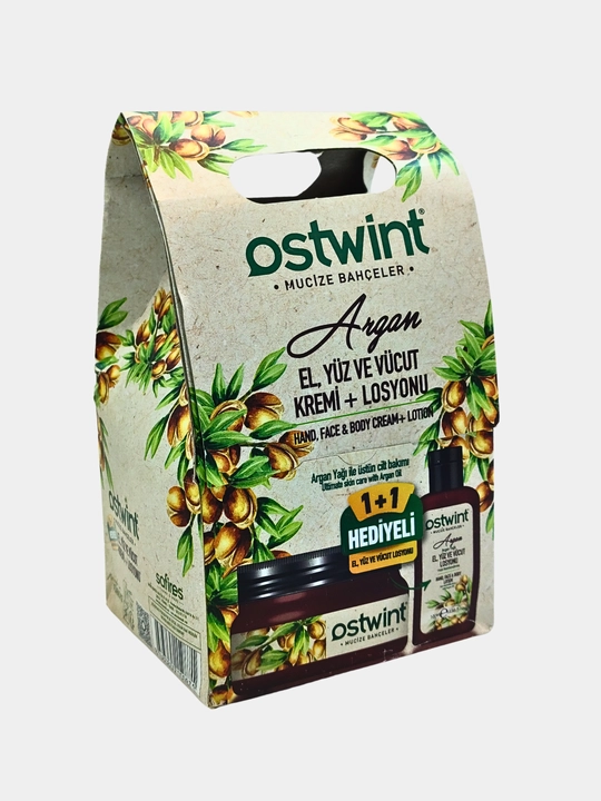 Набор для ухода за лицом и телом Ostwint, крем + лосьон, с экстрактами оливы, аргана и авокадо