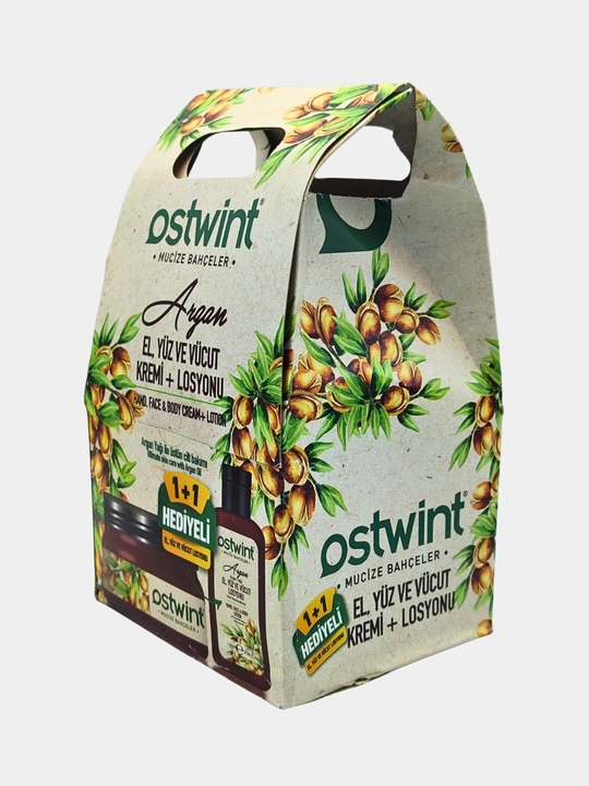 Набор для ухода за лицом и телом Ostwint, крем + лосьон, с экстрактами оливы, аргана и авокадо