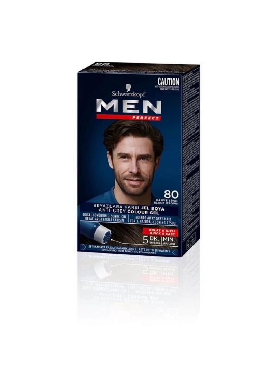 Краска для волос и бороды Men Schwarzkopf против седины 70, натураль темно-каштан, 40 мл - 
