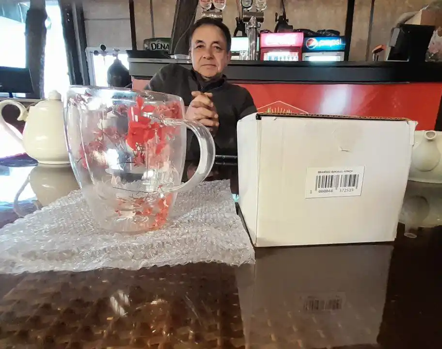 Shisha krujka, ikki devorli va gulli, 250, 350 ml