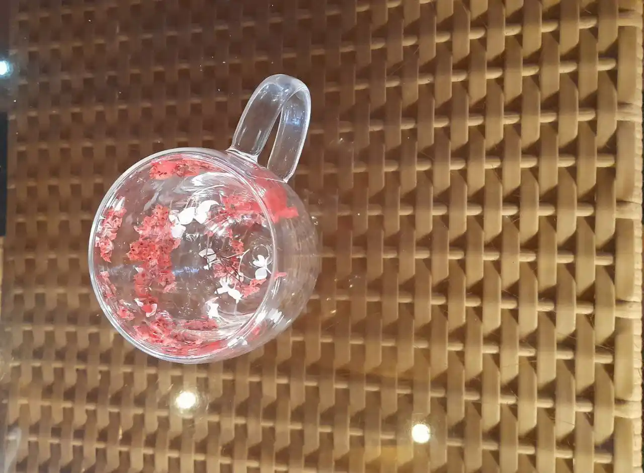 Shisha krujka, ikki devorli va gulli, 250, 350 ml
