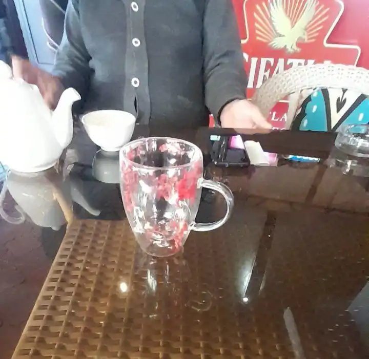 Shisha krujka, ikki devorli va gulli, 250, 350 ml