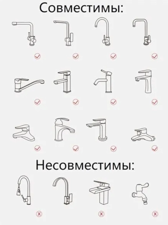 Насадка на кран, аэратор водосберегающий, насадка на смеситель, гибкая насадка 360 градус