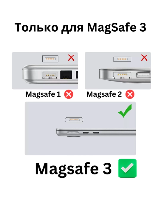 MacBook uchun Type-C dan MagSafe 2, Magsafe 3 ga adapter