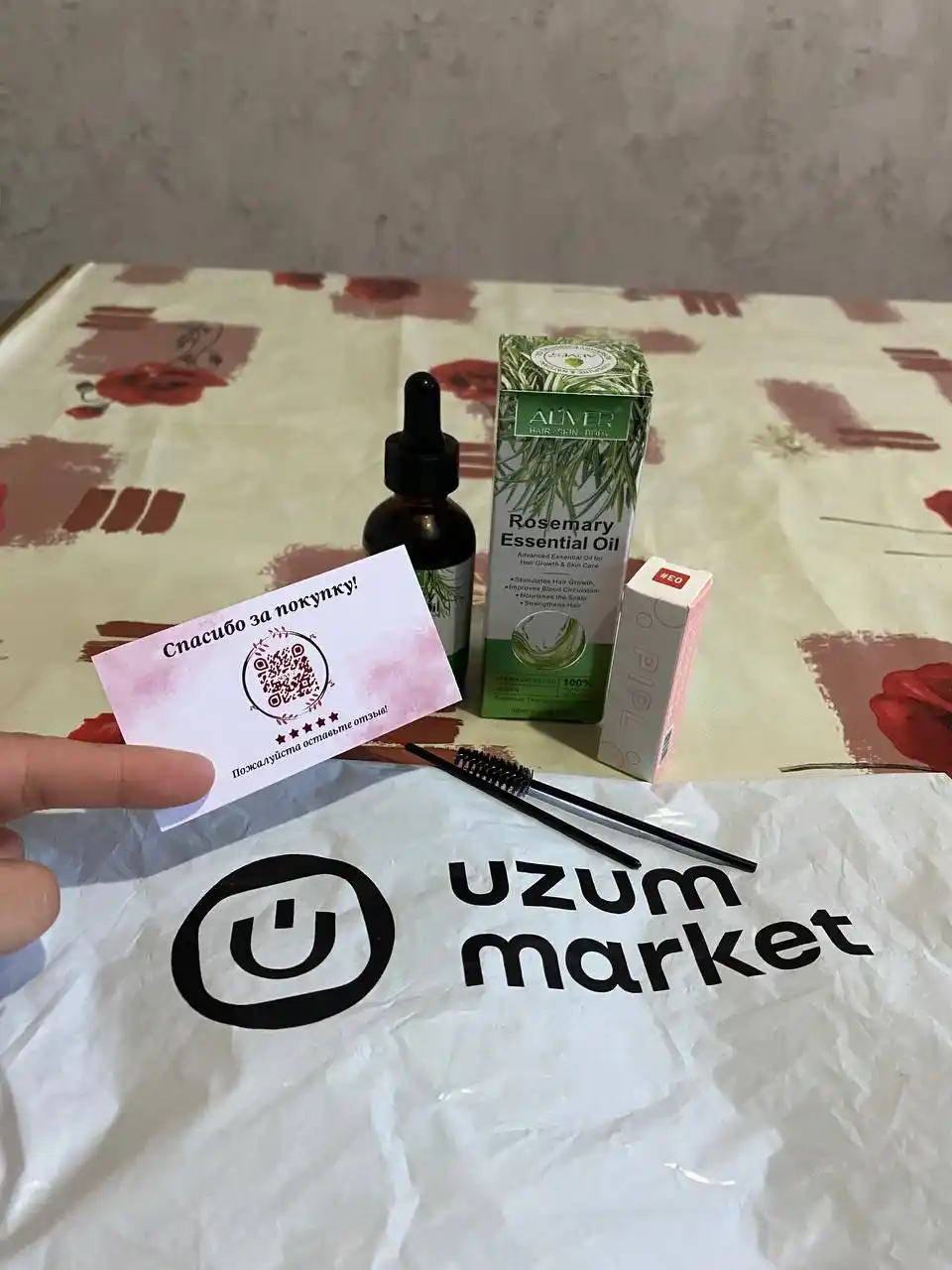 Soch va kipriklar, yuz va tana uchun "ALIVER" rozmarin moyi, soqol o‘stirish uchun, 60 ml