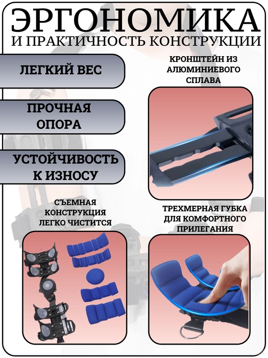 Регулируемый налокотник, для поддержки при переломах, с алюминиевым кронштейном