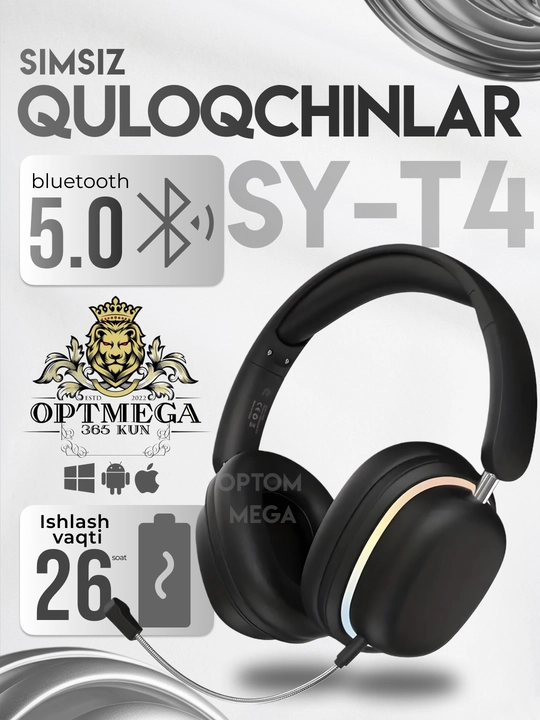 Simsiz naushnik, SY-T3, C2235, Bluetooth, batareya quvvati, 400 mAh - 