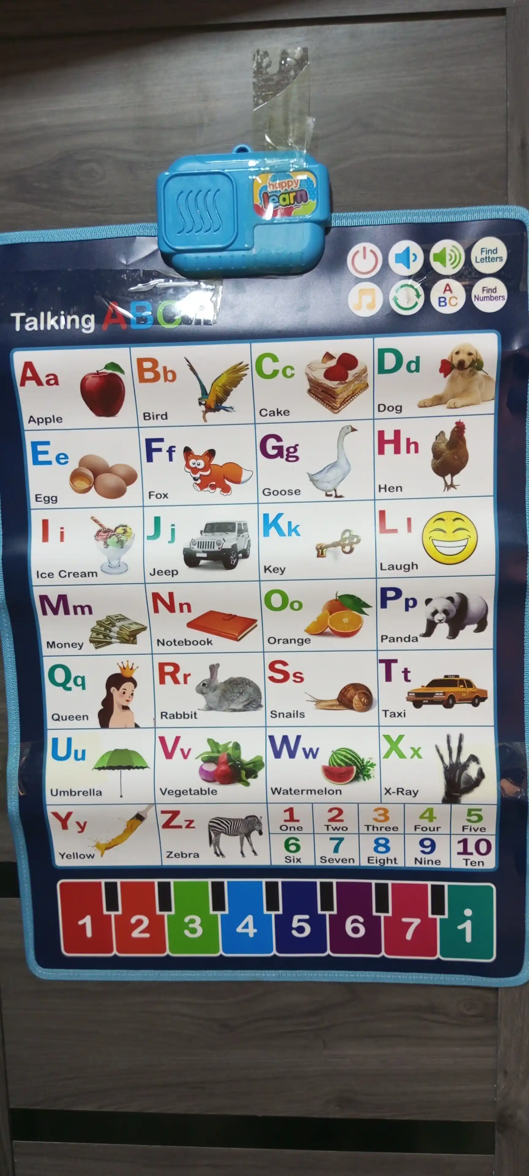 Ko'p funktsiyali o'quv o'yinchoq, bolalar uchun ingliz tilidagi o'quv jadvali 