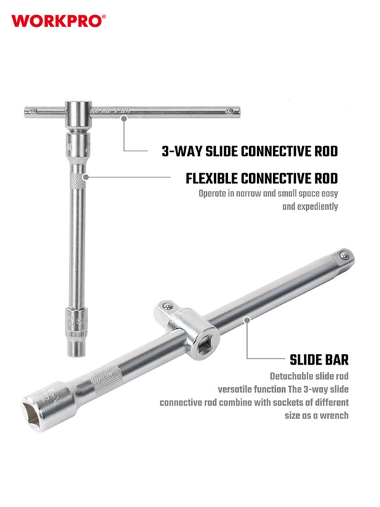 Набор инструментов WORKPRO 1/4"+3/8"+1/2" 172 шт. WP202545