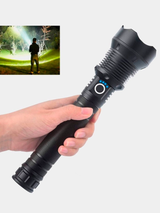 Аккумуляторный фонарь с Zoom, дальнобойный, 10000 mA/h - 