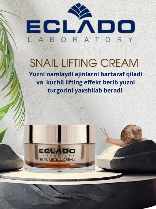 Eclado snail lifting cream,Oziqlantiruvchi namlantiruvchii yuz kremi, ajinga qarshi krem - 
