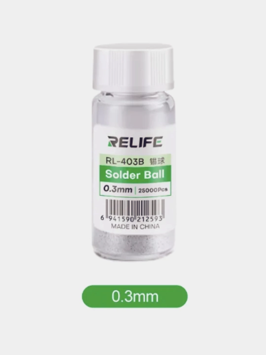 RELIFE RL-403B паяльные шарики BGA 0.3 мм, 25000 шт, для микросхем и электроники для пайки